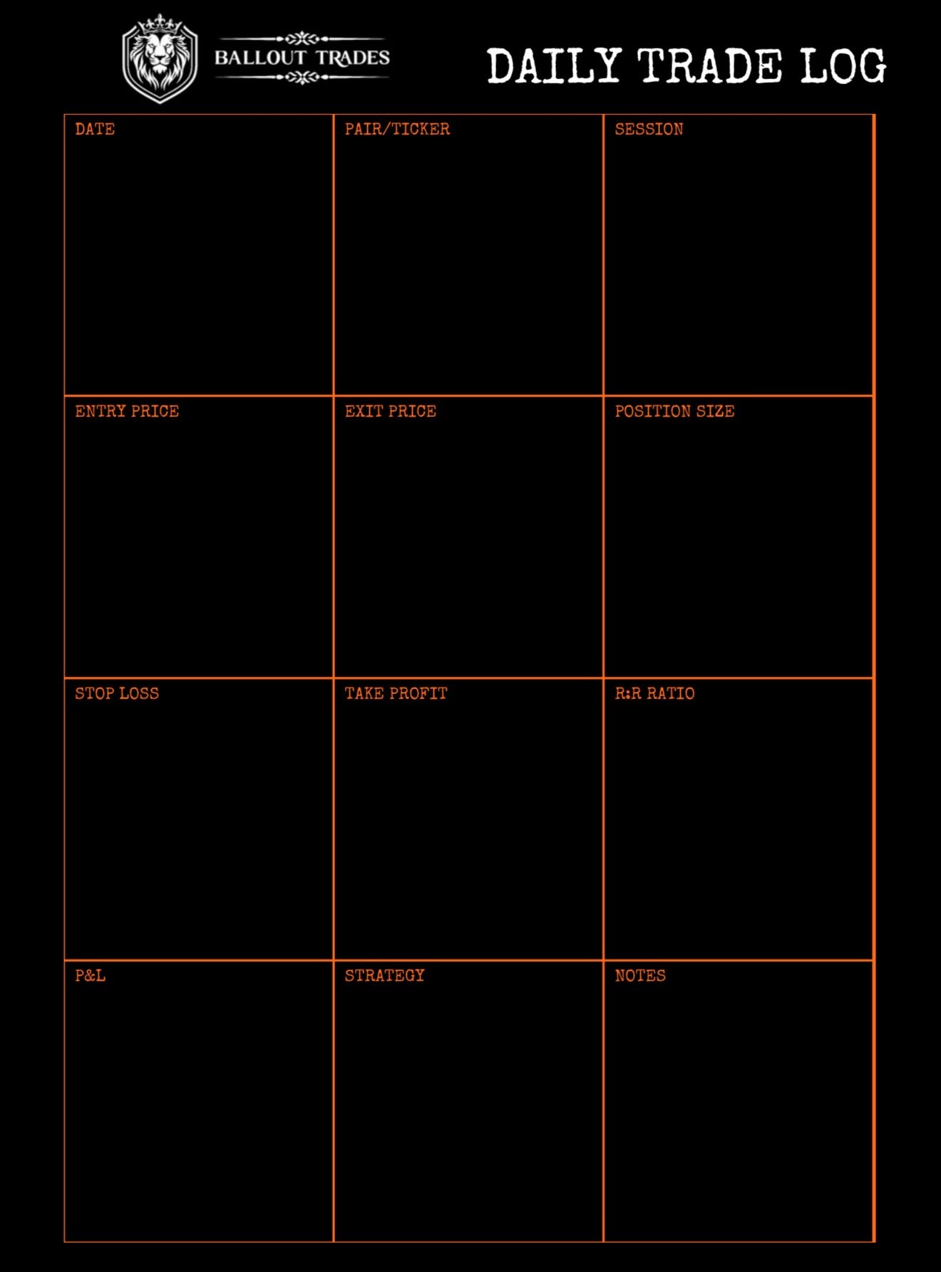 Ballout Trades Trading Journal